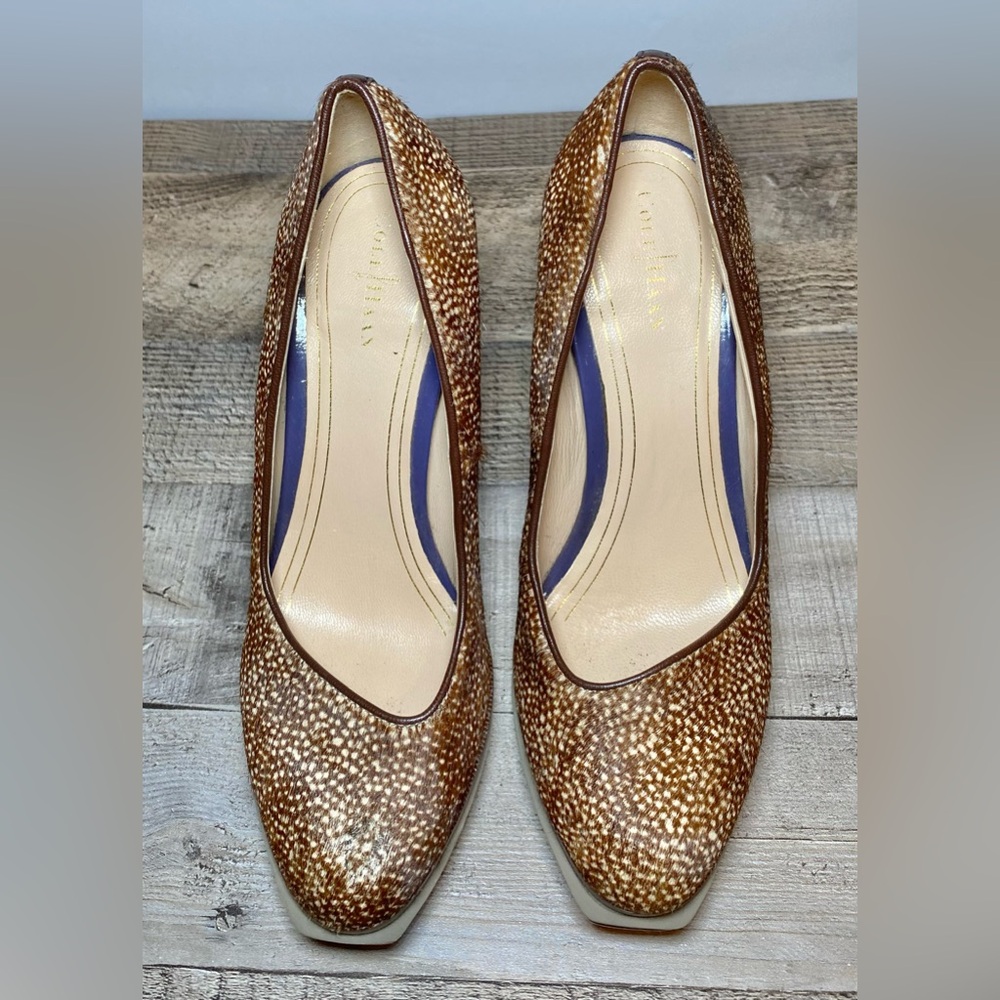 Cole Haan Women’s Chelsea Chestnut‎ Sand High Heel Pumps Animal Print Size 7 - Picture 5 of 8